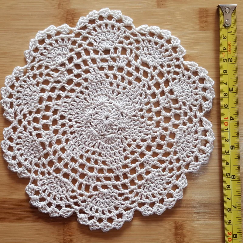 12pcs Set 20CM 8" RD Shabby Chic Multi Color Vintage Crocheted Doilies Handmade Crochet Coasters Cotton Lace Cup Mat Placemat