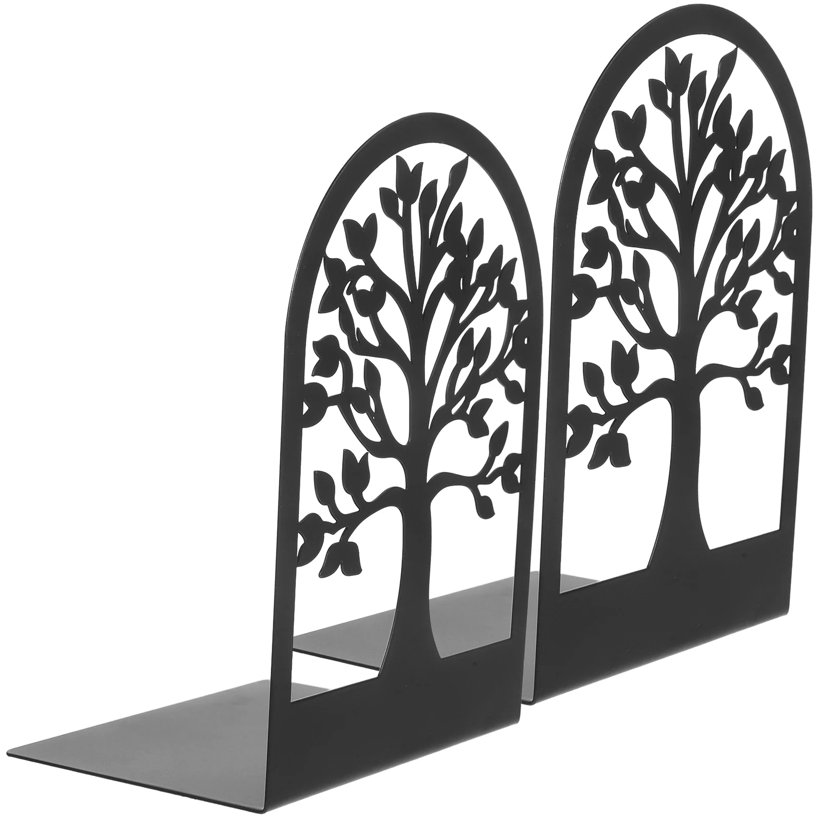 

2 Pcs Hollow Tree Bookends Metal Decorative Organizer Shelves Delicate Iron File for Heavy Books