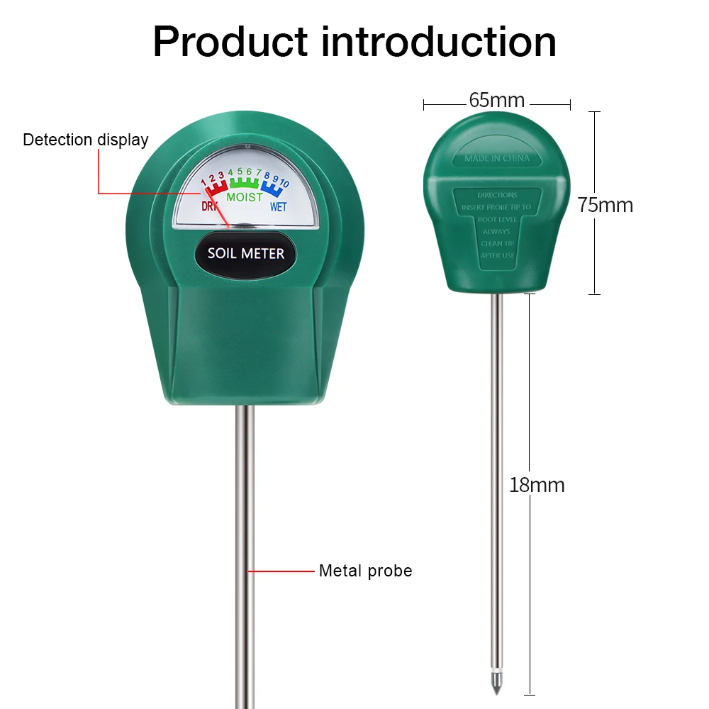 Handheld Soil Moisture Meter Professional Soil Tester Moisture/PH/Fertility Detection Gardening Measuring Tool for Flower Plant