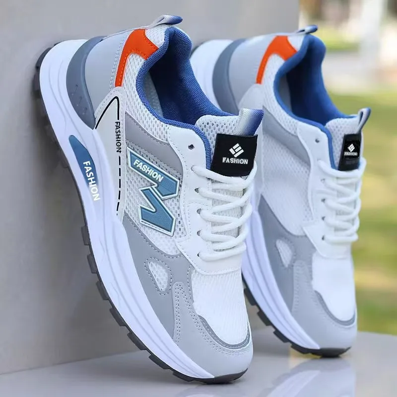 Men's Breathable Running Shoes Summer New Style Lightweight Mesh Upper Anti-slip Fashionable Sports Sneakers for Running