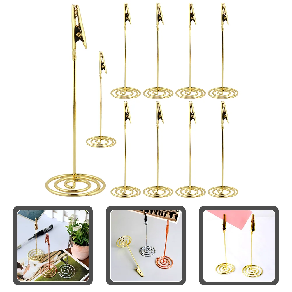 

10 Pcs Note Folder Delicate Card Clip Photo Frame Seat Number Holder Stand Place Small Table Name