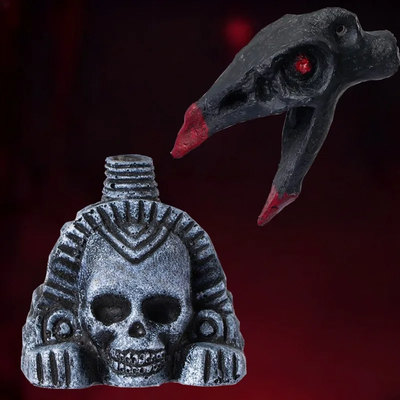 Halloween Aztec Skull Scream Whistle Realistic Horror Sound Prank Toy Bag Accessory Decorative Hanging Ornament