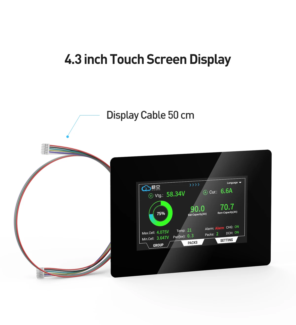 Enhanced Touch Screen Display by JIKONG - 4.3 Inch Smart Interface