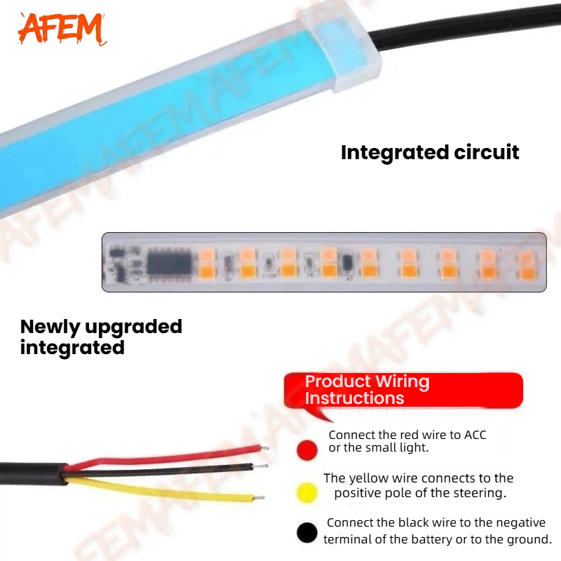 2 Stück 12V LED-Lichtleisten-Scheinwerfer für Auto-Tagfahrlichter Blinkerlampe DRL für Toyota C-HR CHR 2014-2022 – Detail 6