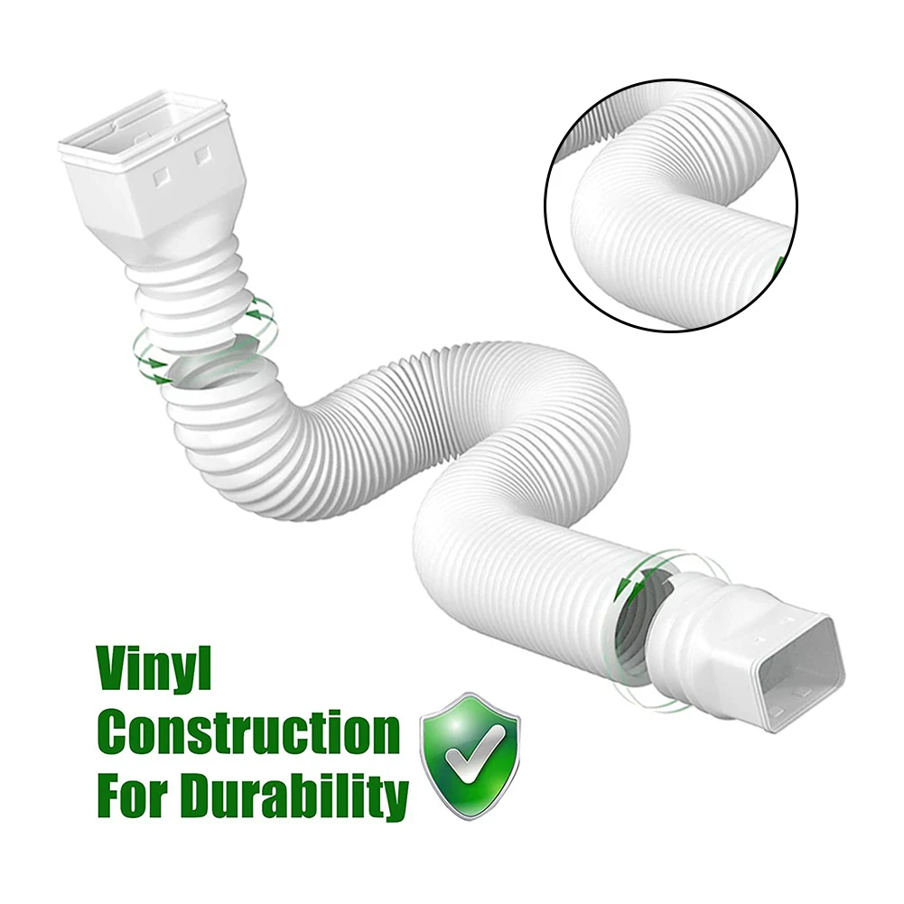 Telescopic Drain Extender Connector 21-60 Inch Plastic Gutter Downspout Reusable Flexible Downspout Extension Rainwater Diverter