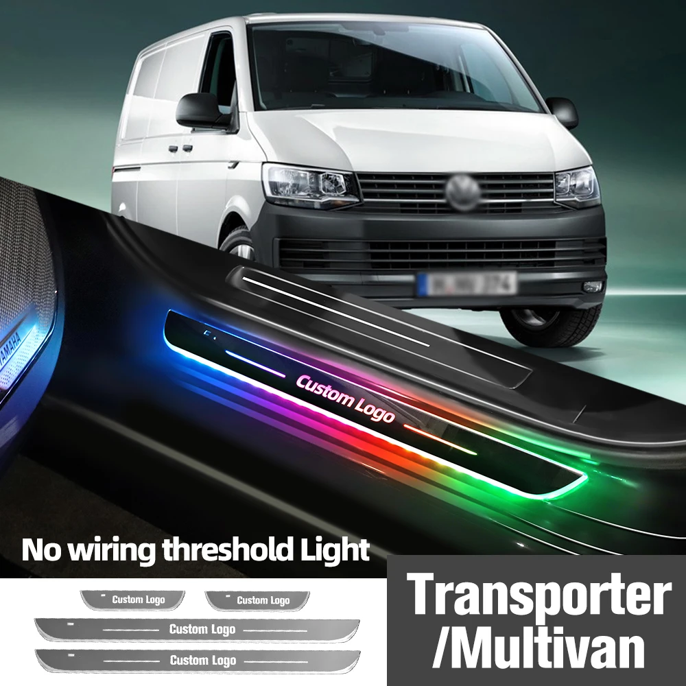 

For VW Transporter Multivan T4 T5 T6 T7 Car Door Sill Light Customized Logo LED Welcome Threshold Pedal Lamp Accessories