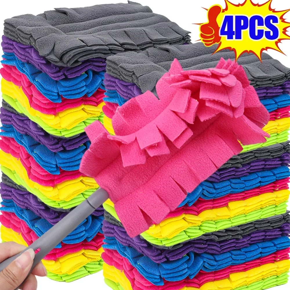 4/1PCS Dusting Duster Replacement Reusable Foldable Handle Fiber Cleaning Dusters Home Office Window Blinds Car Dust Clean Tools Cleaning Duster Disposable Duster Refills