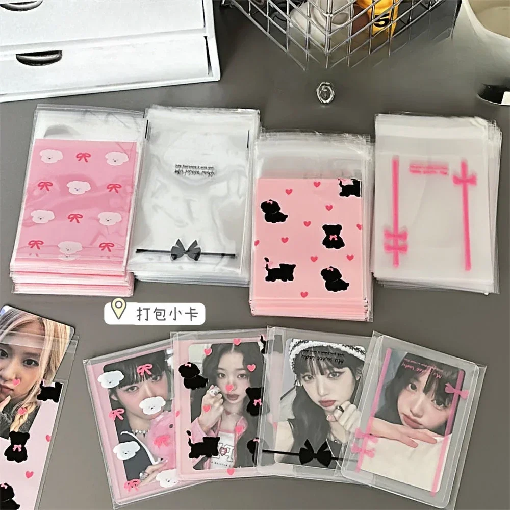 50pcs Photo Card Protector Sleeves Kpop Idol Photocard Protector Supplies Candy Bags Cookies Self Sealing Bag Gift Packaging