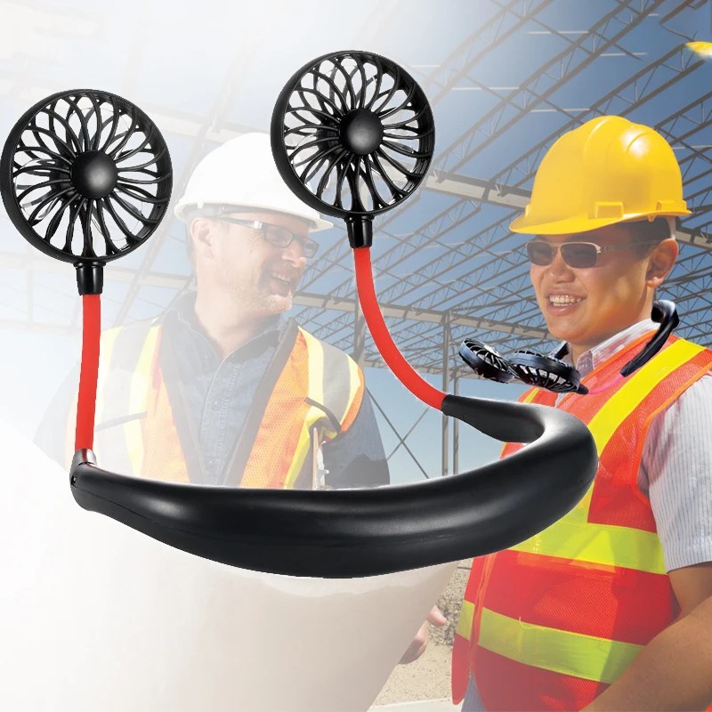 PortableCoolingRechargeableNeckFanForWorksConstructionSports
