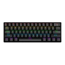Compact RGB Backlit Wired Mechanical Keyboard with Phantom Switches - Red Switch (Black)