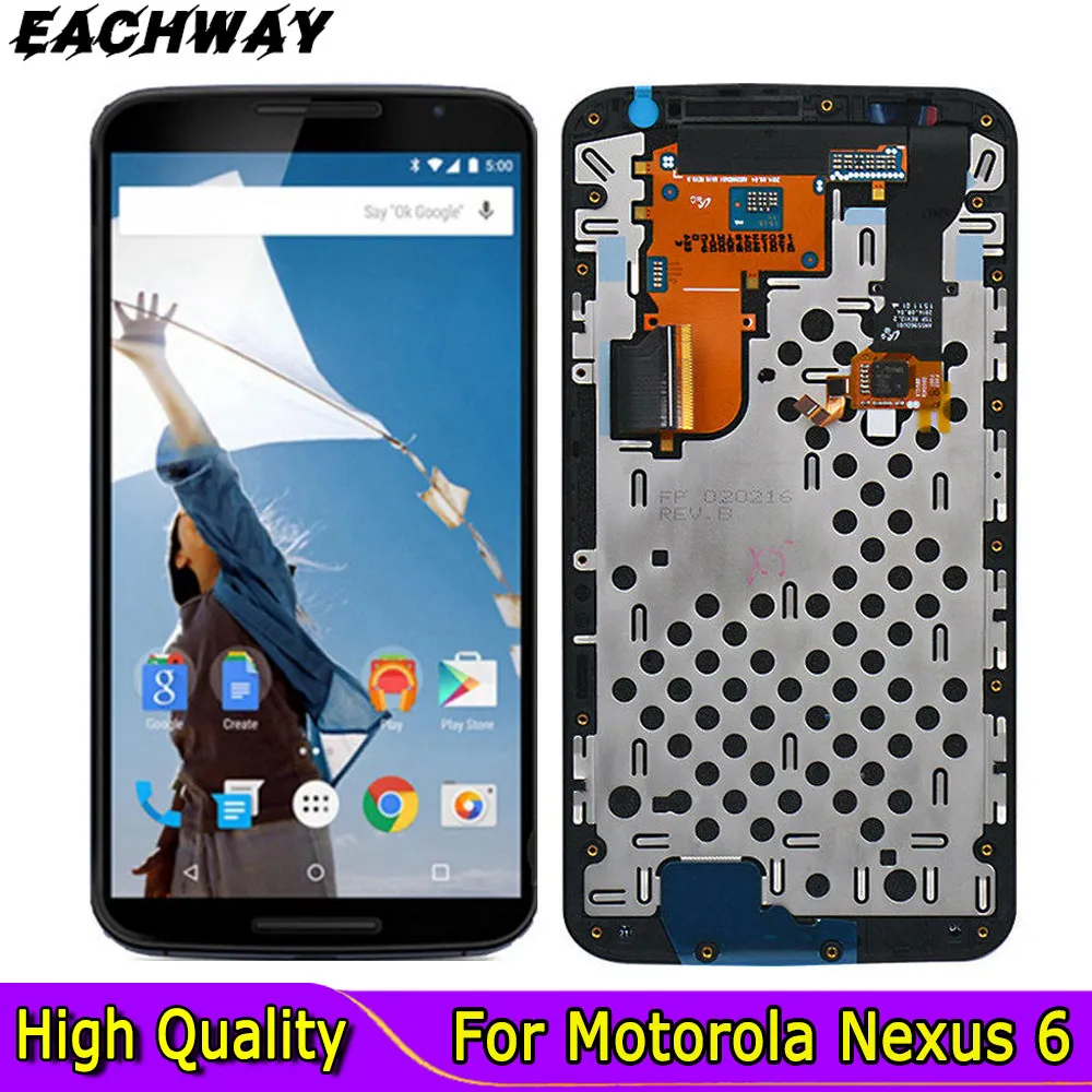 

AMOLED For Motorola Nexus 6 LCD Screen Touch Screen With Frame Digitizer Assembly Replacement For Moto Nexus 6 XT1100 XT1103 LCD