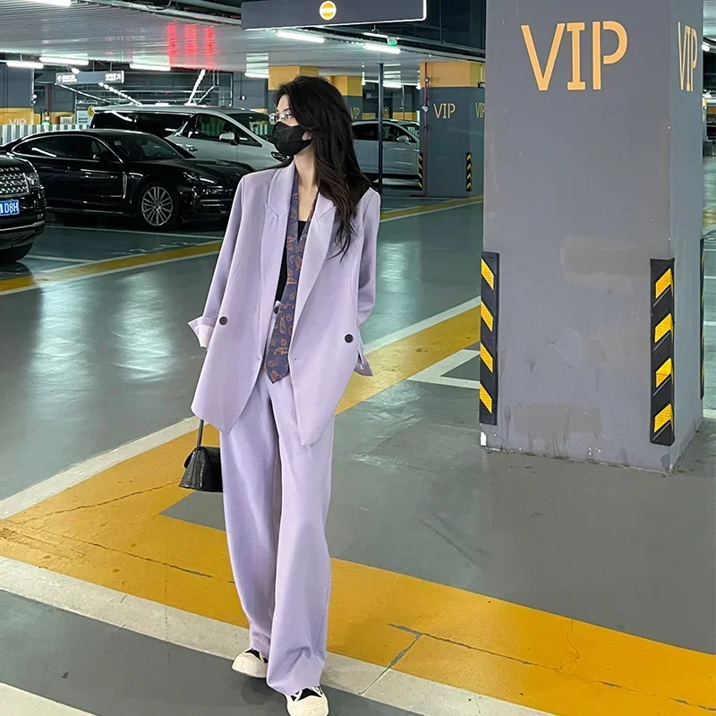 

Jacket Dress Long Over Loose Purple Coats for Women Clothes Outerwears Blazer Woman Korean Fashion Deals 2023 Tailoring New In