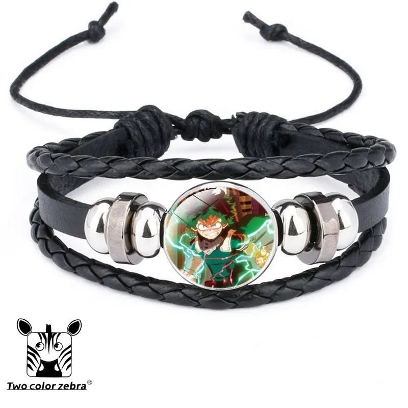 Anime My Hero Academia Cosplay Costume Gems Cowhide Bracelet Wristband Bracelet Jewelry Gift Hand-woven Adjustable Hand Strap