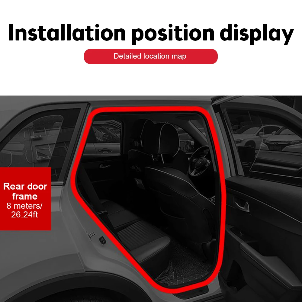 

Car Door Seals Double-Layer Auto Weatherstrips Soundproof Waterproof Rubber Car Sealing Strip Universal For Car Door Trunk Hood