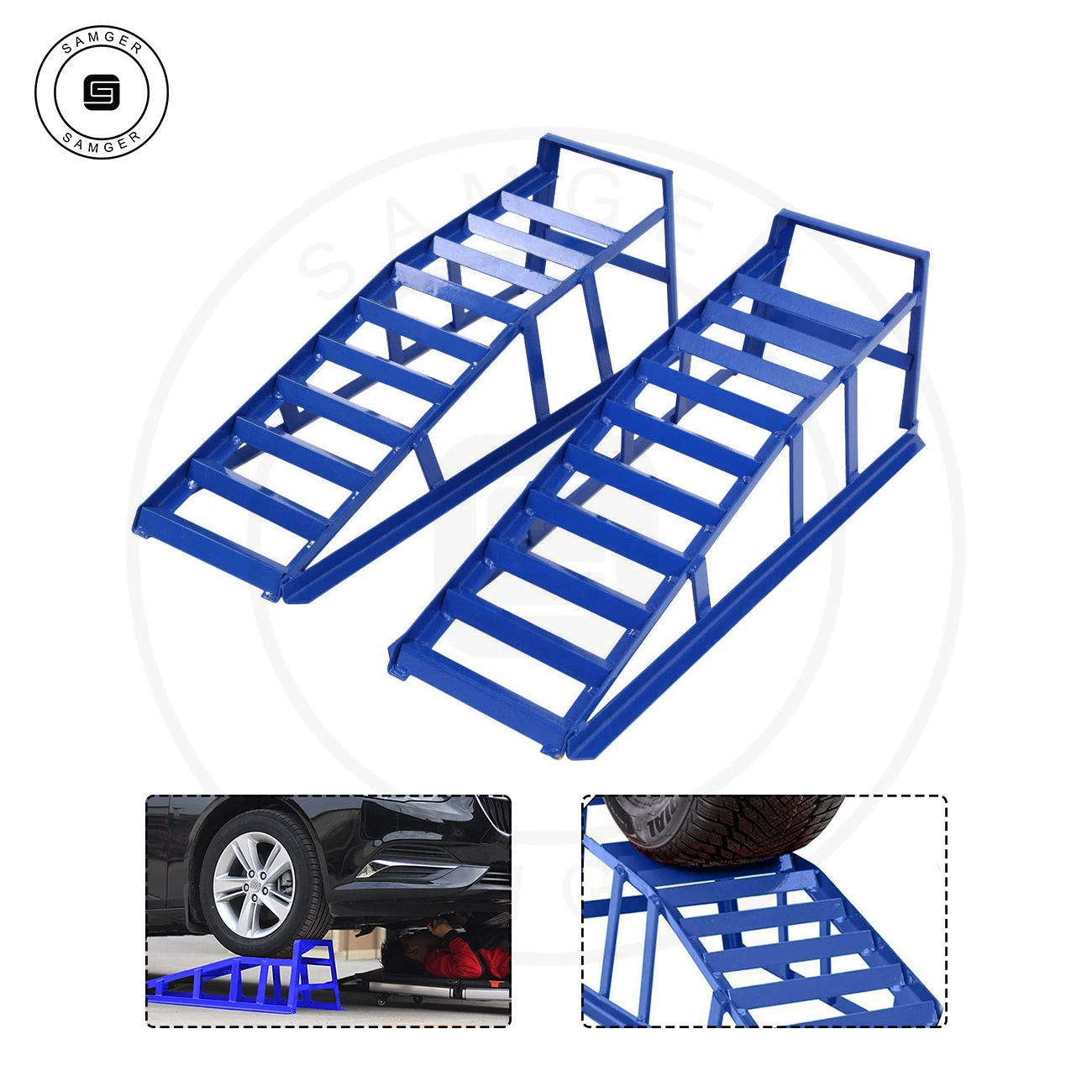 Samger 2 pz/1 paio di rampe per auto pesanti in acciaio 900mm di lunghezza  antiscivolo rampa di lavoro 2Ton manutenzione attrezzature di sollevamento  strumenti di sollevamento blu - AliExpress