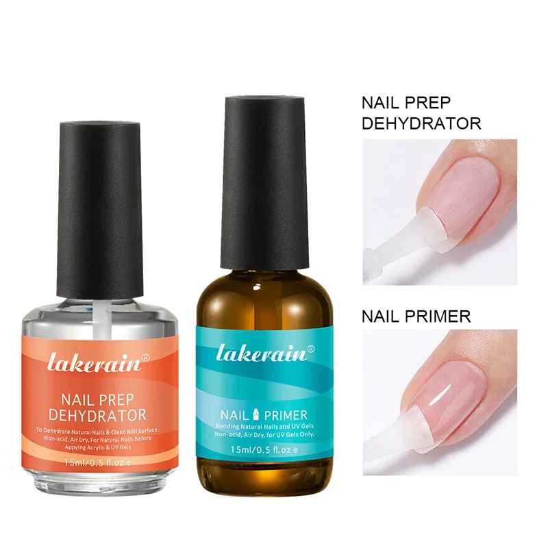 Nail Primer 2pcs 15ml Nail Primer Fast Air Dry Prep Dehydrator Nail Soak Off Base Primer Gel First Nails Gel Manicure Tools