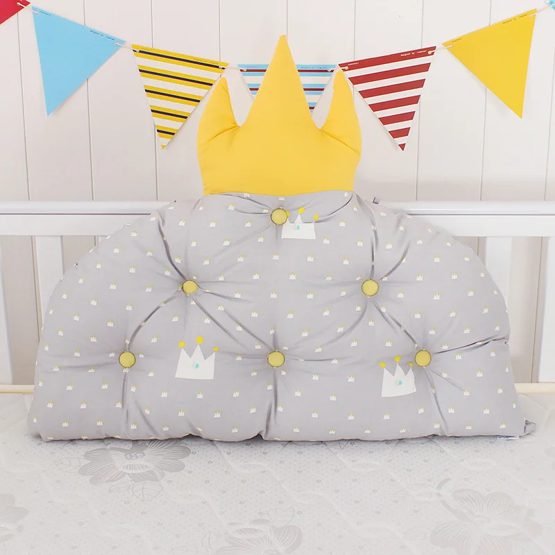 

Nordic Style Newborn Baby Bedside Crown Cushion Cotton With Printing Fabric Pillow Multi-functional Back Cushion Beddings