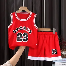 

2023 Summer baby BOY girl Basketball teens ball Clothes T Shirt camisole + Shorts pants child tracksuits 2 - 12 6 8 9 10 7 year