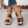 Plus Size New Color Matching Fishmouth Beach Slippers Women Summer Non-slip Slippers Women Shoes Fashion Chain Messenger Bag 2