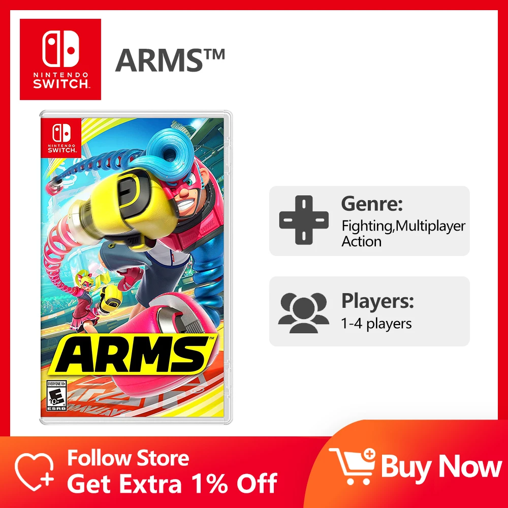 Nintendo Switch OLED Game ARMS Multiplayer Game Fightning and Action