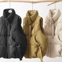 Women's Puffer Vest Fall Casual Stand Collar Lightweight Bodywarm Sleeveless Zip Up Padded Jackets Outerwear Padded Coat Women