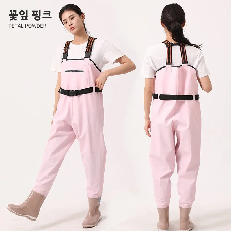 울트라 방수 두꺼운 원피스 낚시 레인 팬츠 남녀 공용 여름 야외 캠핑 여행 웨이딩 팬츠
