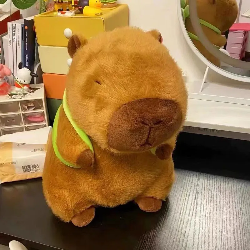 Capybara Plush Toy Simulation Capibara with Turtle Backpack Fluffy Doll  Stuffed Animals Bubble Pendant Funny Christmas Gift Kids - AliExpress