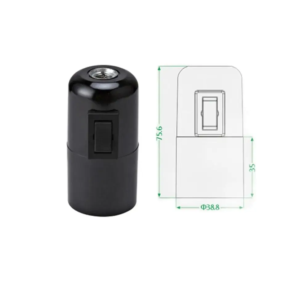 E27 Bakelite Self-locking Light Body with Zipper Switch Lamp Base E27 Full Tooth Lamp holder with Push Button 1pcs bakelite lamp holder