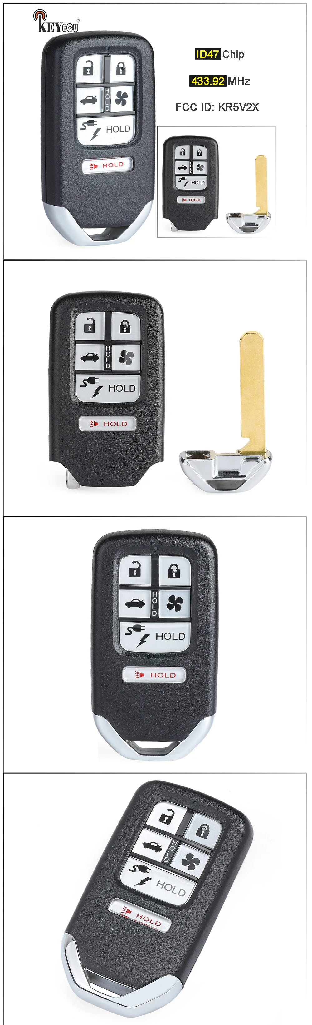 Keyforkess 433.92MHz ID47 KR5V2X A2C98676600 sostituzione 6 pulsanti Smart Remote Car Key Fob per Honda Clarity 2018 2019 2020 2021 6 Keyforkess 433.92MHz ID47 KR5V2X A2C98676600 sostituzione 6 pulsanti Smart Remote Car Key Fob per Honda Clarity 2018 2019 2020 2021 - S30f0ee113b774f529b1a51a8b9c1dfd93