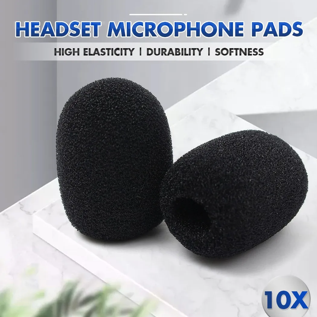 Brandneue, hochwertige Headset-Mikrofon-Pads, Geräuschkonzentrierung, Ersatz-Pad aus weichem Schaumstoff, Windschutzscheibe, Schwarz, sauber – Detail 3