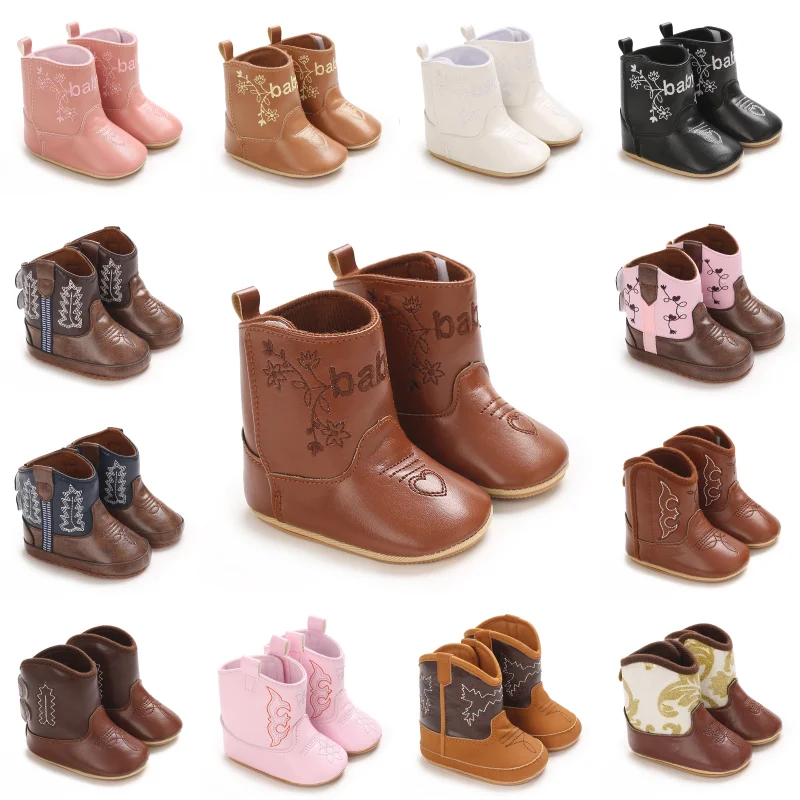 Baby Boots Made Of Soft PU and High-quality Cotton 2024 New Autumn and Winter Short Boots With Rubber Soles and Anti Slip Baby 1