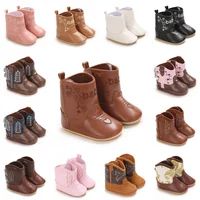 Baby Boots Made Of Soft PU and High-quality Cotton 2024 New Autumn and Winter Short Boots With Rubber Soles and Anti Slip Baby 1