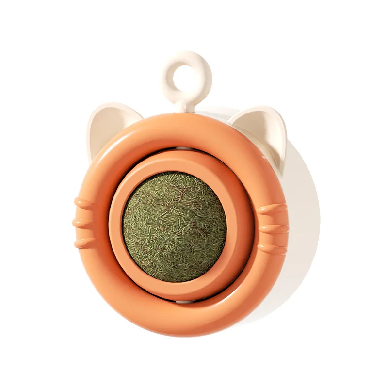 Cats Rotatable Catnip Ball Wall Sucker Lick Toys Contail Catnip Sugar Balls Smart Cat Toys Interactive Ball Cats Mint Toy