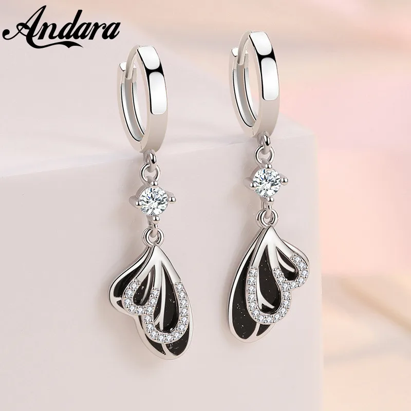 Long Earrings 925 Sterling Silver Bow Zircon Earrings Designed Engagement Jewelry Gift For Women Charm