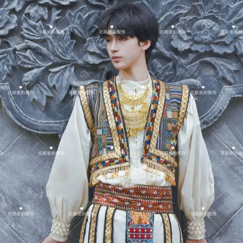 

Ancient Princess Costume Western Regions Ethnic Style Heavy Industry Court Style Men's Dunhuang Cosplay Clothes
