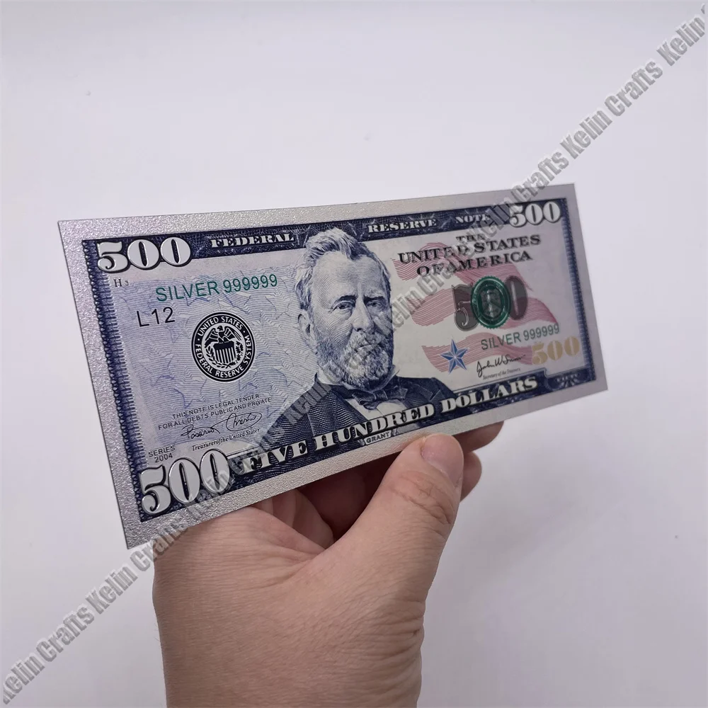 500ドル紙幣,シルバーカラー,アメリカ産,お土産,新しいコレクション