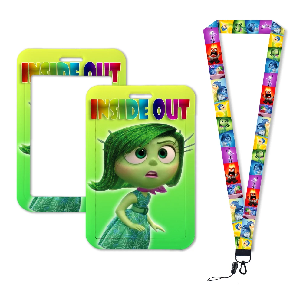 Key Case Key Holder Key Organizer Key Protector Card Case Holder Inside Out 2 Joy Sadness Anger Disgust Fear Lanyards Funny Badge Holder ID Card Hang Rope Lanyards Gifts Accessories