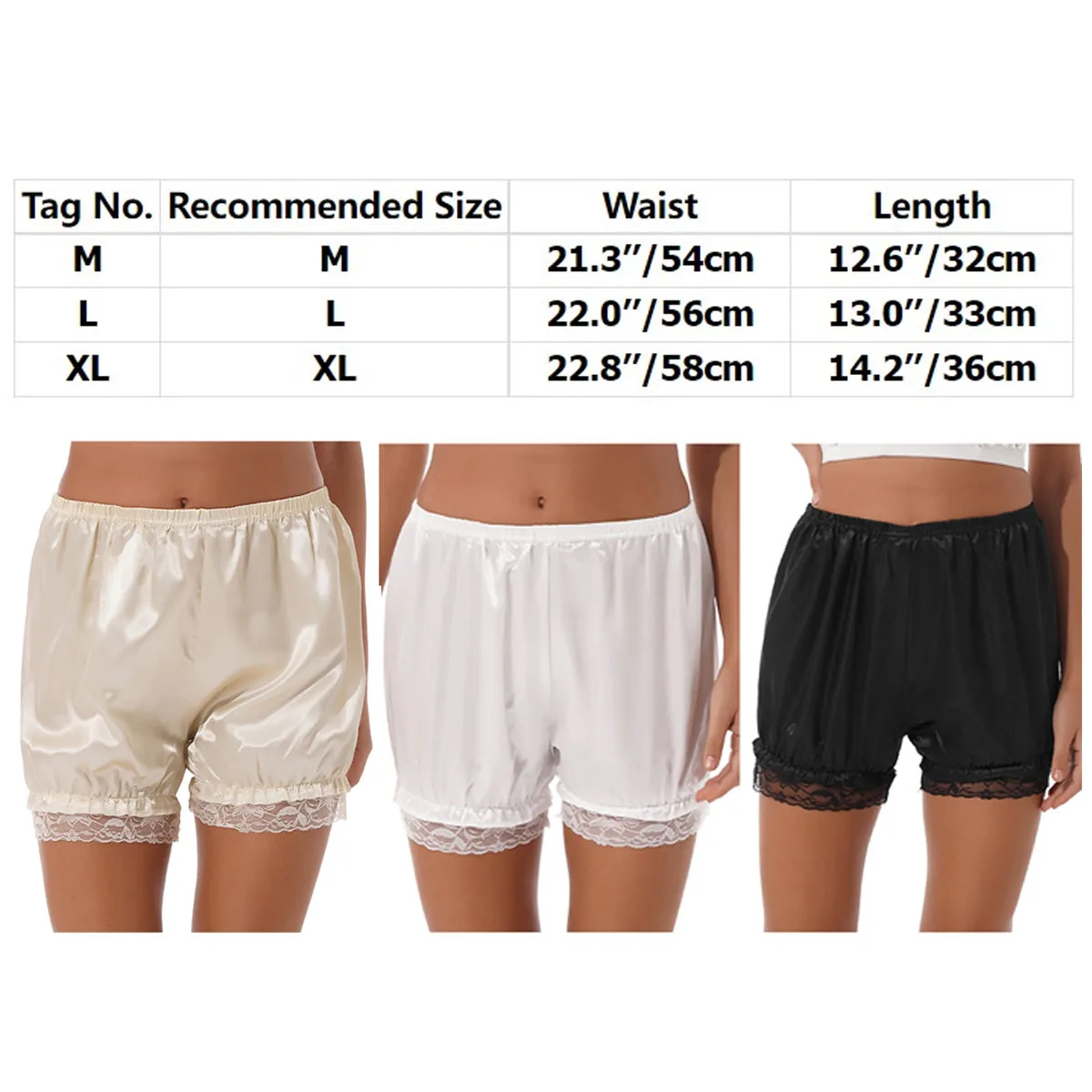 Womens Layered Ruffle Lace Trim Shorts Bloomers Sissy Lolita Frilly Knickers Layered Boyshort Womens Clubwear Dance Shorts
