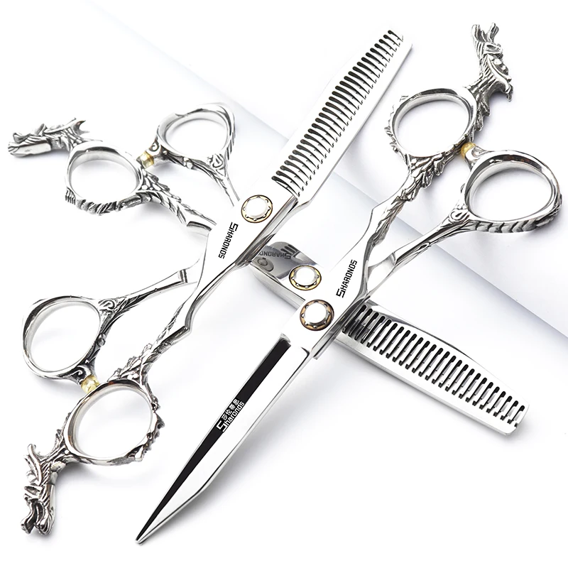 6 Inch Thinning Hair Salon Hair Scissors Set Tooth Clipper Flat Shear  Professional Hair Clipper Combination - AliExpress