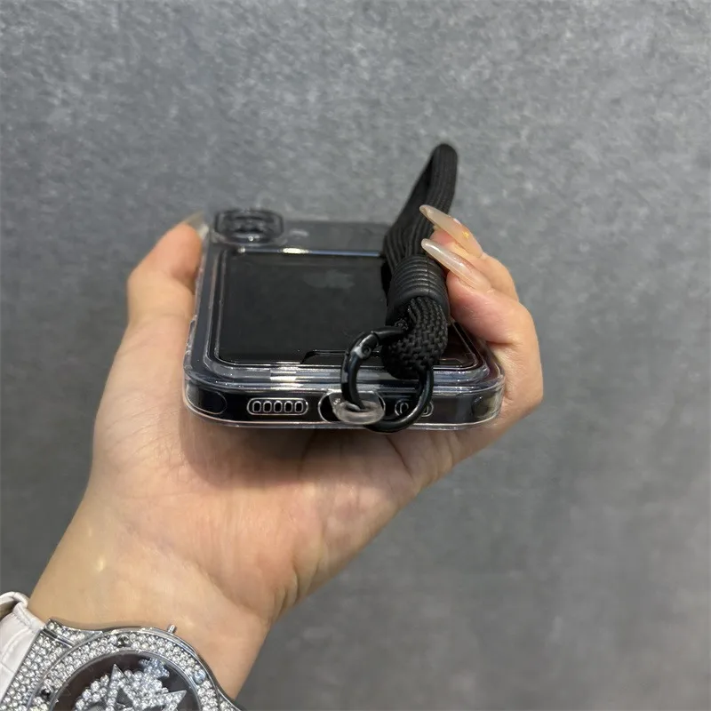 Dual-Color Soft Clear Case with Card Holder and Wrist Strap