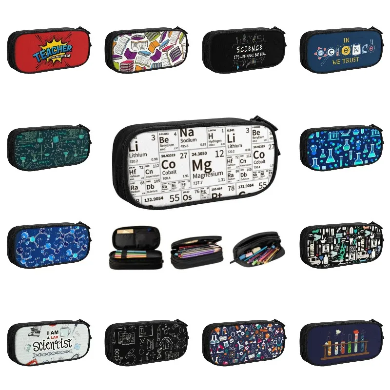

Kawaii Periodic Table Of Elements Pencil Case for Girls Boys Large Storage Science Chemistry Pencil Pouch School Supplies