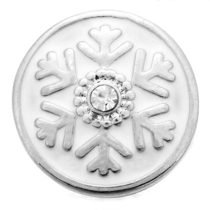 XH2076 christmas snowflake Metal Snap Button For Snap Jewelry (fit 18mm 20mm Snap) metal snap button