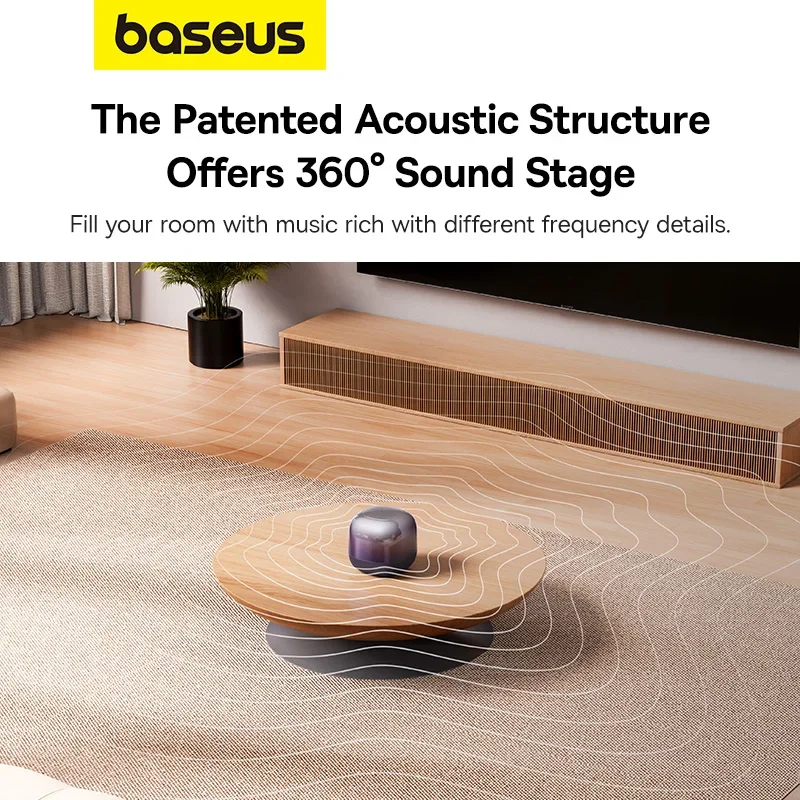 360도 사운드와 맞춤형 기능으로 음악을 더욱 즐겁게 만드는 Baseus AeQur V2 블루투스 스피커