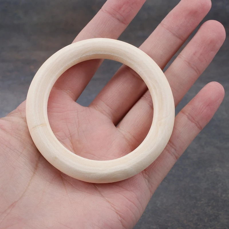 30Pcs 70Mm Wood Rings,Wooden Ring Wood Circles For DIY Crafts, Macrame Plant Hanger,Ornaments And Jewelry Making