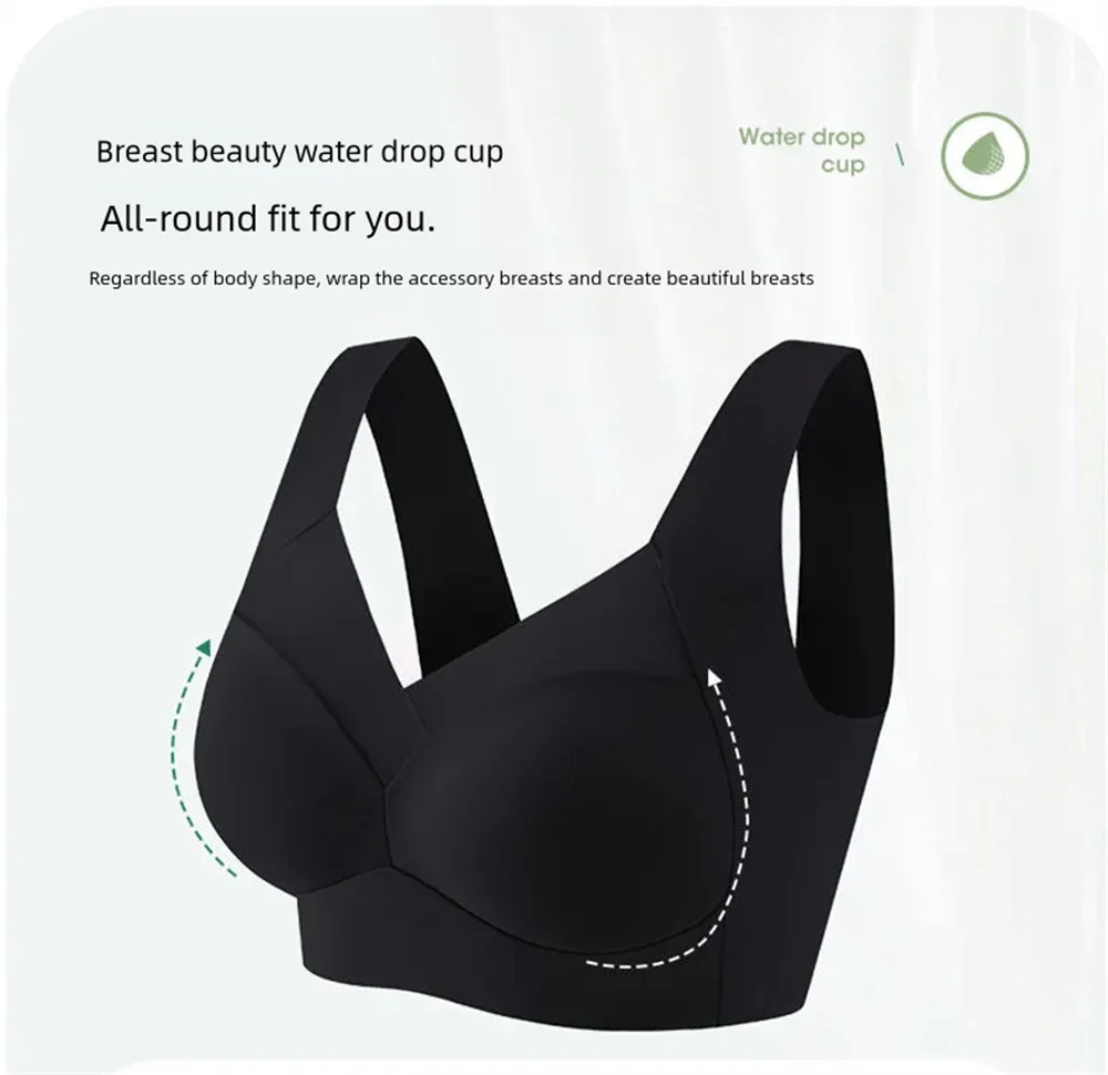 Description Picture 3 of itemWomen Lace Sport Bras Plus Size Seamless Bra Bralette Backless Lady Brassiere Vest Female Gathers Shock-Proof Wireless Top L-3XL