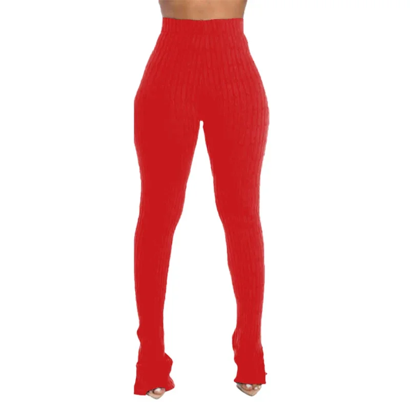 Women Slim Fit Stretch Casual Pants 2023 Fashion Elasticated Waist Split Wide Leg Trousers Elegant Female Office Commuter Trous