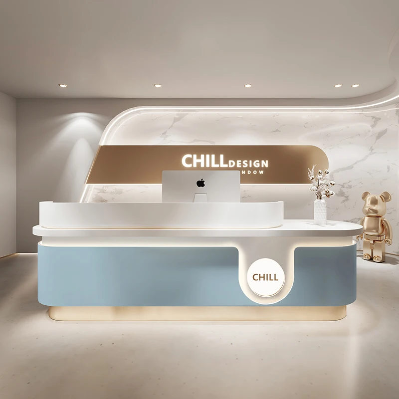 Simplicity Luxury Clothing Store Reception Desk Cashier Information Reception Modern Beautysalon Meubilair Theater Furniture