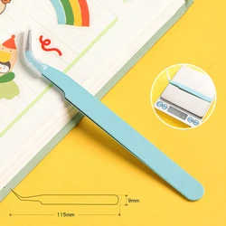 Colorful Stainless Steel Multi - Purpose Tweezers (Blue Curved)