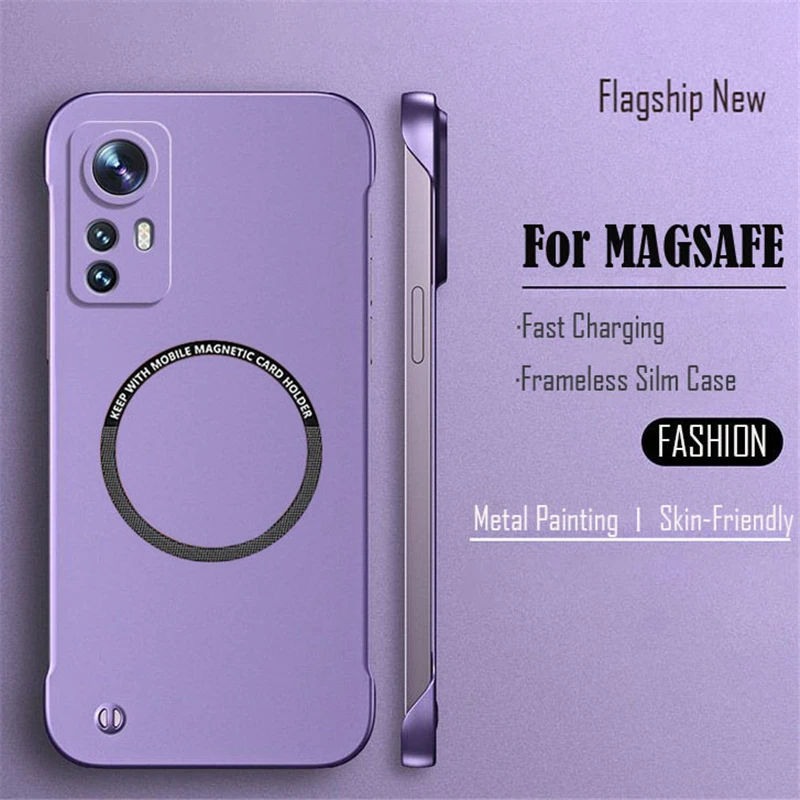 Luxury Ultra Thin Frameless Magnetic Phone Case with Matte Finish and Wireless Charging Compatibility