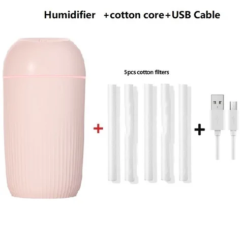 USB Silent Air Humidifier Gentle Night Light Aroma Diffuser Continuous/Intermittent Spray Can Work For Home Car Fragrance